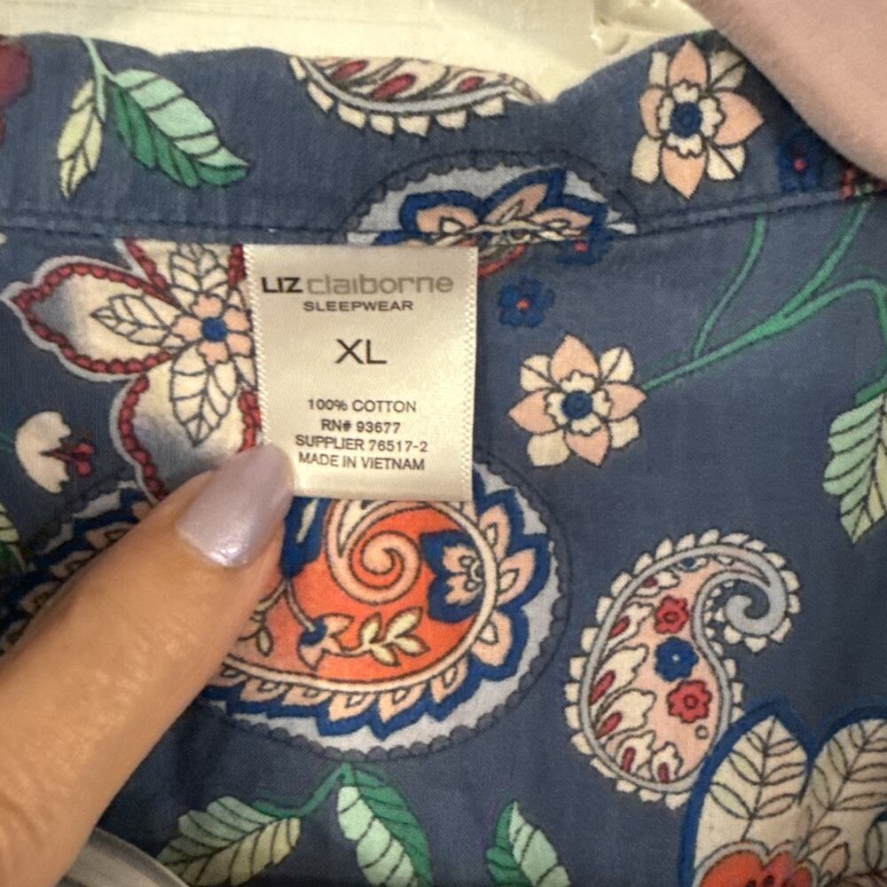 Liz Claiborne women's floral and paisley print pajamas Contrasting Size X - Picture 6 of 7